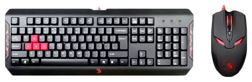 Клавиатура + мышь A4 Bloody Q1100 (Q100+S2) черный USB Gamer