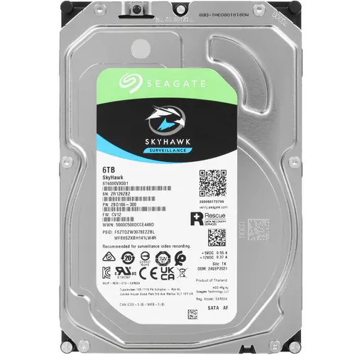 Жесткий диск Seagate 6TB 5400rpm SATA 6GB/S 256MB ST6000VX001 SEAGATE SkyHawk