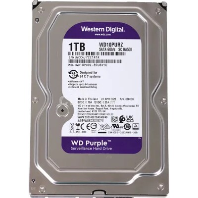 Жесткий диск WD 1TB 5400rpm SATA 6GB/S 64MB PURPLE WD11PURZ SATA