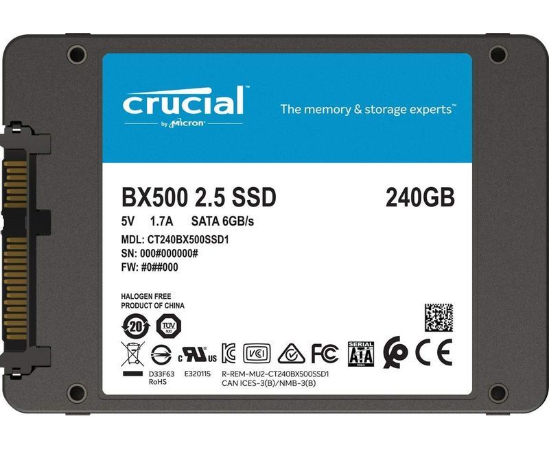 Накопитель SSD Crucial SATA III 240Gb CT240BX500SSD1 BX500 2.5″