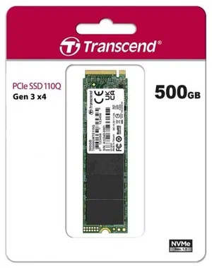 Накопитель Transcend SSD SSD110Q, 500GB, M.2(22x80mm), NVMe,PCIe 3.0 x4, QLC, R/W 1900/900MB/s, IO