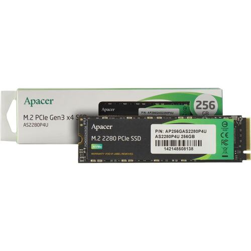 Твердотельный накопитель SSD 256Gb Apacer AS2280P4U Pro, M.2, PCIe Gen3 x4, NVMe, 3500/3000 MB/s