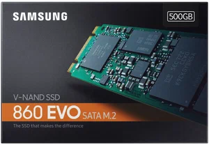Твердотельный накопитель SSD M.2 500GB Samsung 860 EVO (R550/W520Mb/s, V-NAND, SATA 6Gb/s, 2280)