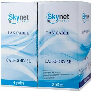 Кабель SkyNet FTP indoor, медный, FLUKE TEST, кат.5e, однож., 305 м, box, серый [CSL-FTP-4-CU]