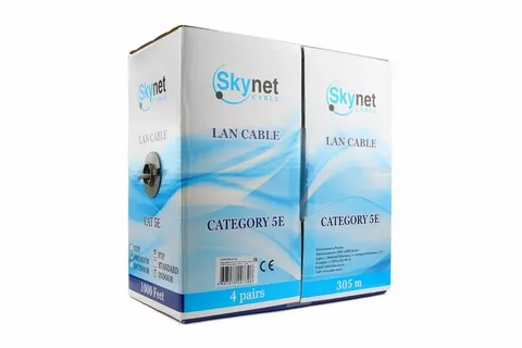 Кабель SkyNet Light UTP outdoor 4x2x0,46, медный, FLUKE TEST, кат.5e, однож., 100 м, box, черный <13