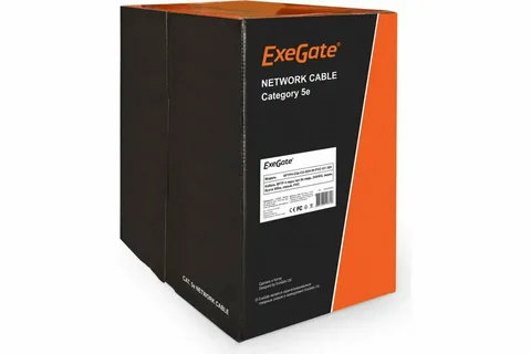 Кабель ExeGate Special UTP 4 пары кат.5e CCA, 26AWG, бухта 100м, серый, PVC